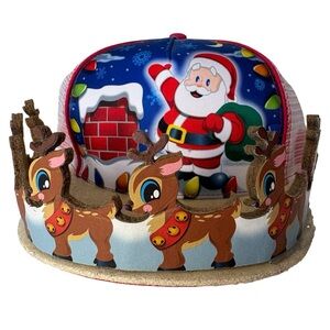 Christmas 3D Snapback Mesh Trucker Hat Santa Reindeer Best Novelty Hat Unisex